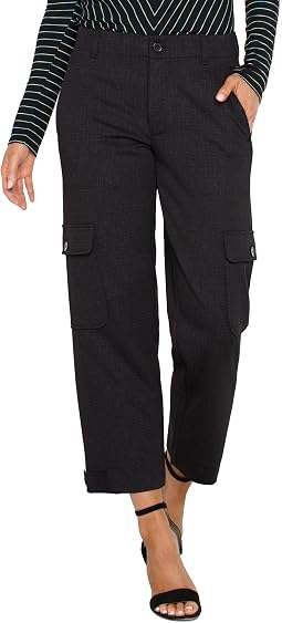 Женские джинсы Utility Crop with Tab Hem Mid Rise Cosshatch Printed Knit