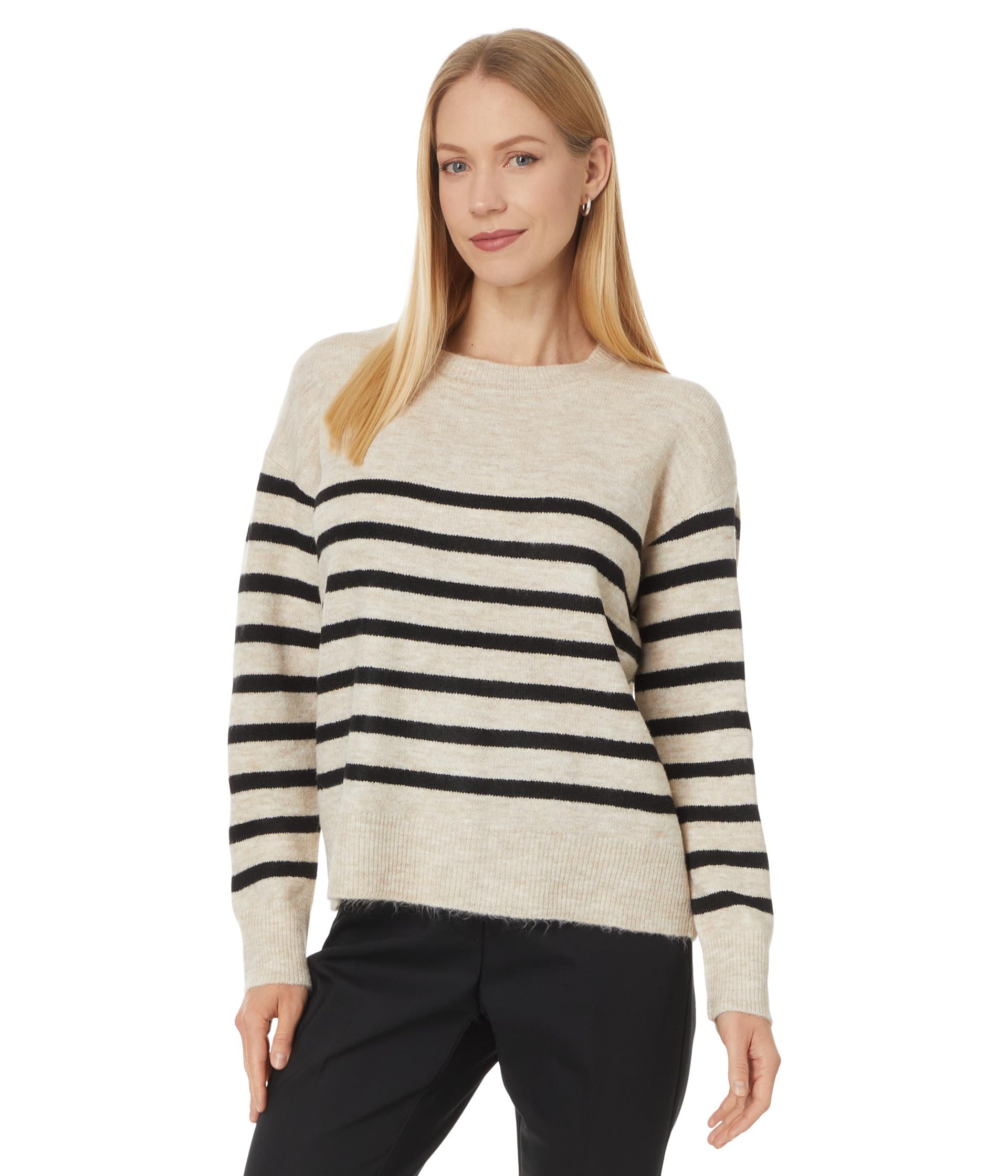 Petite Long Sleeve Crew Neck Dropped Shoulder Sweater