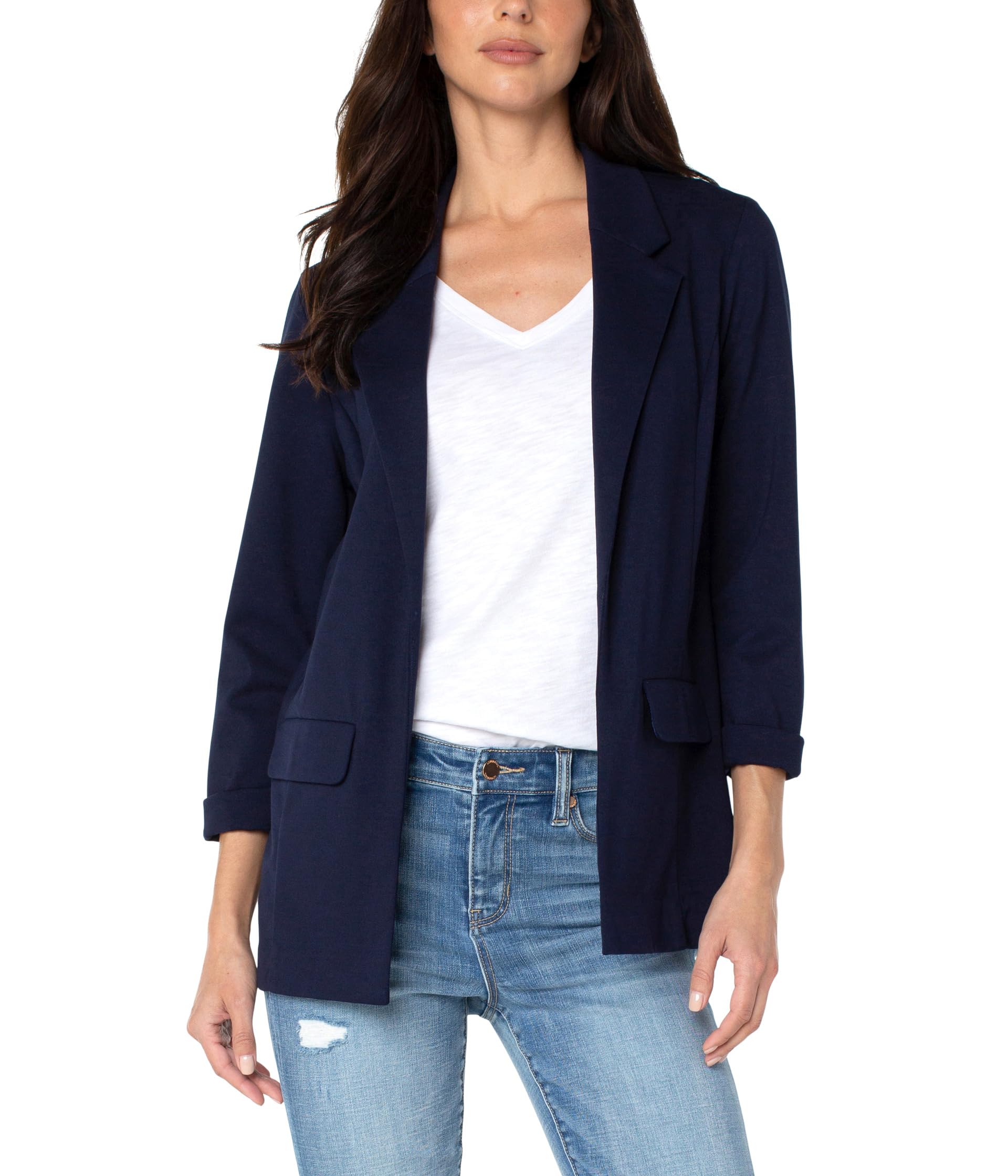 Petite Boyfriend Blazer with Princess Darts Super Stretch Ponte