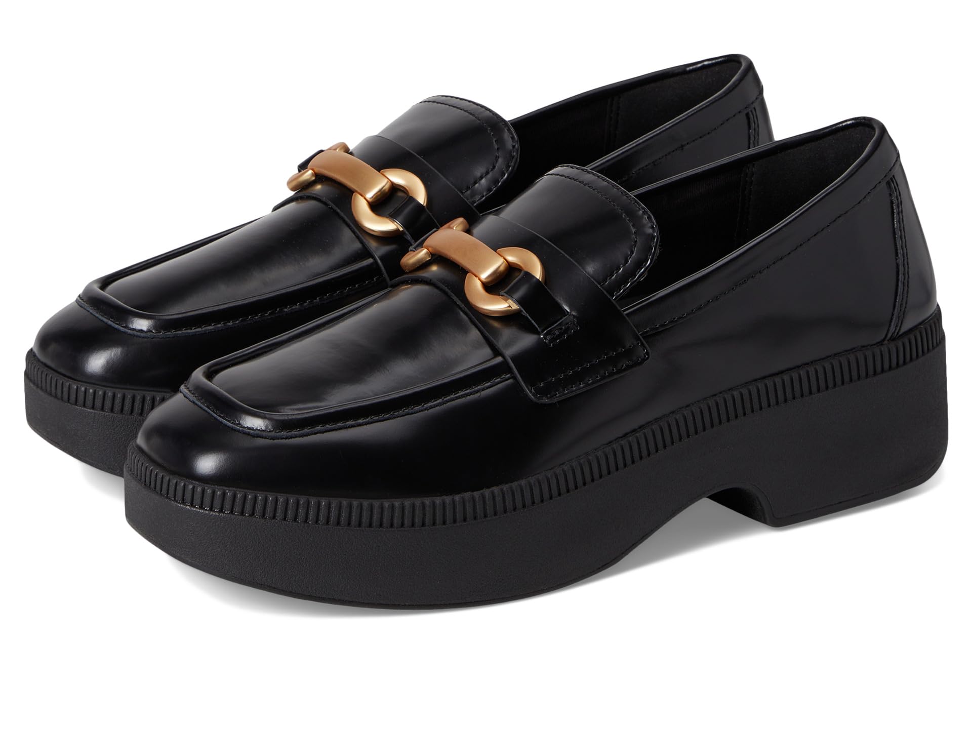 F-Luma Chunky-Snaffle Box-Leather Demi-Wedge Loafers