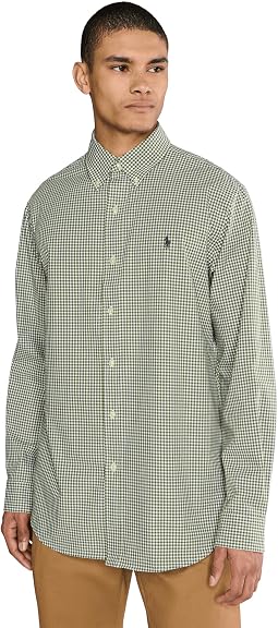 Classic Fit Gingham Stretch Poplin Shirt
