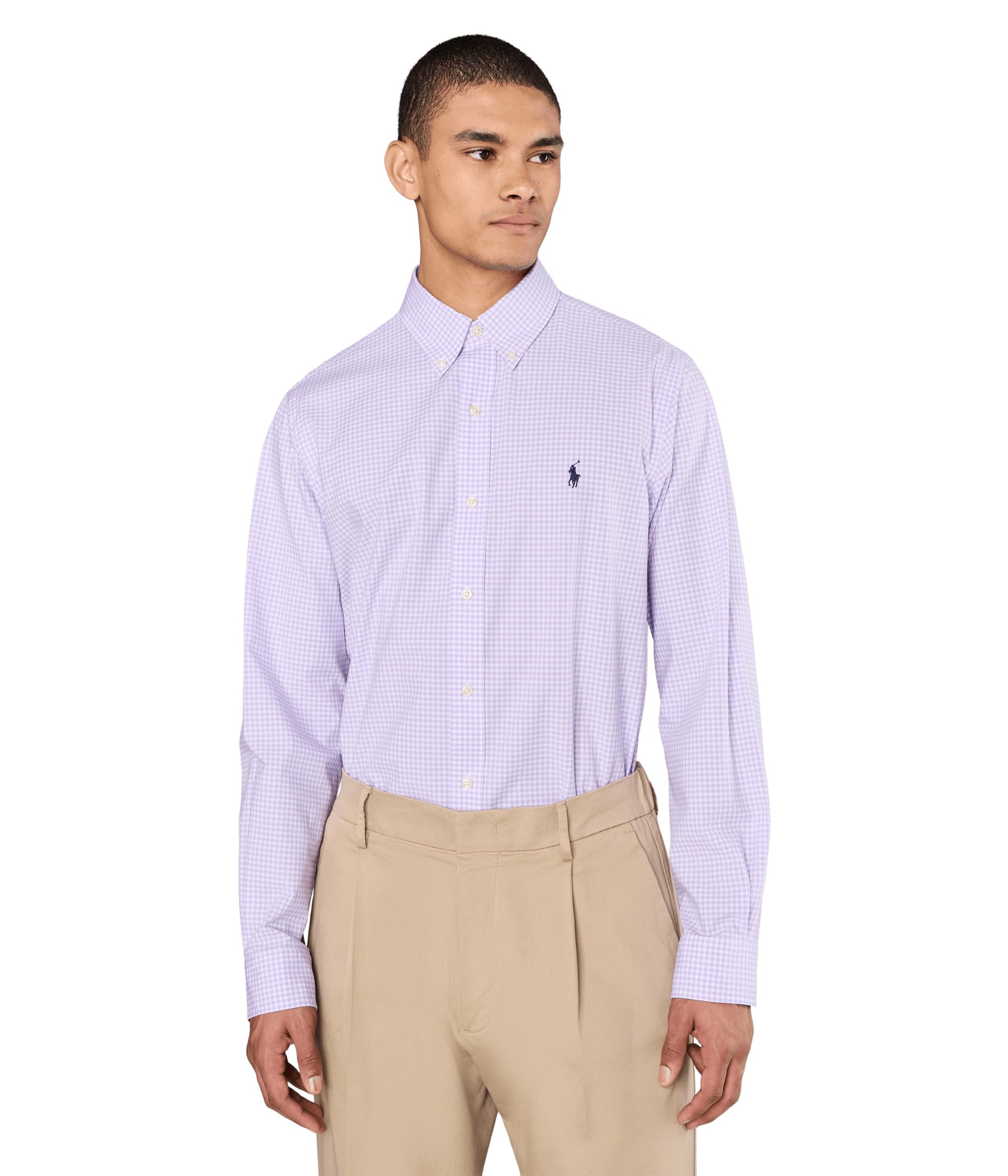 Classic Fit Gingham Stretch Poplin Shirt