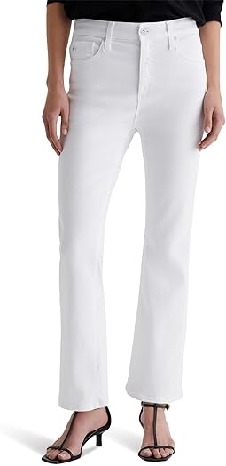 AG Jeans Farrah джинсы кроп-модели с завышенной талией Gallery White