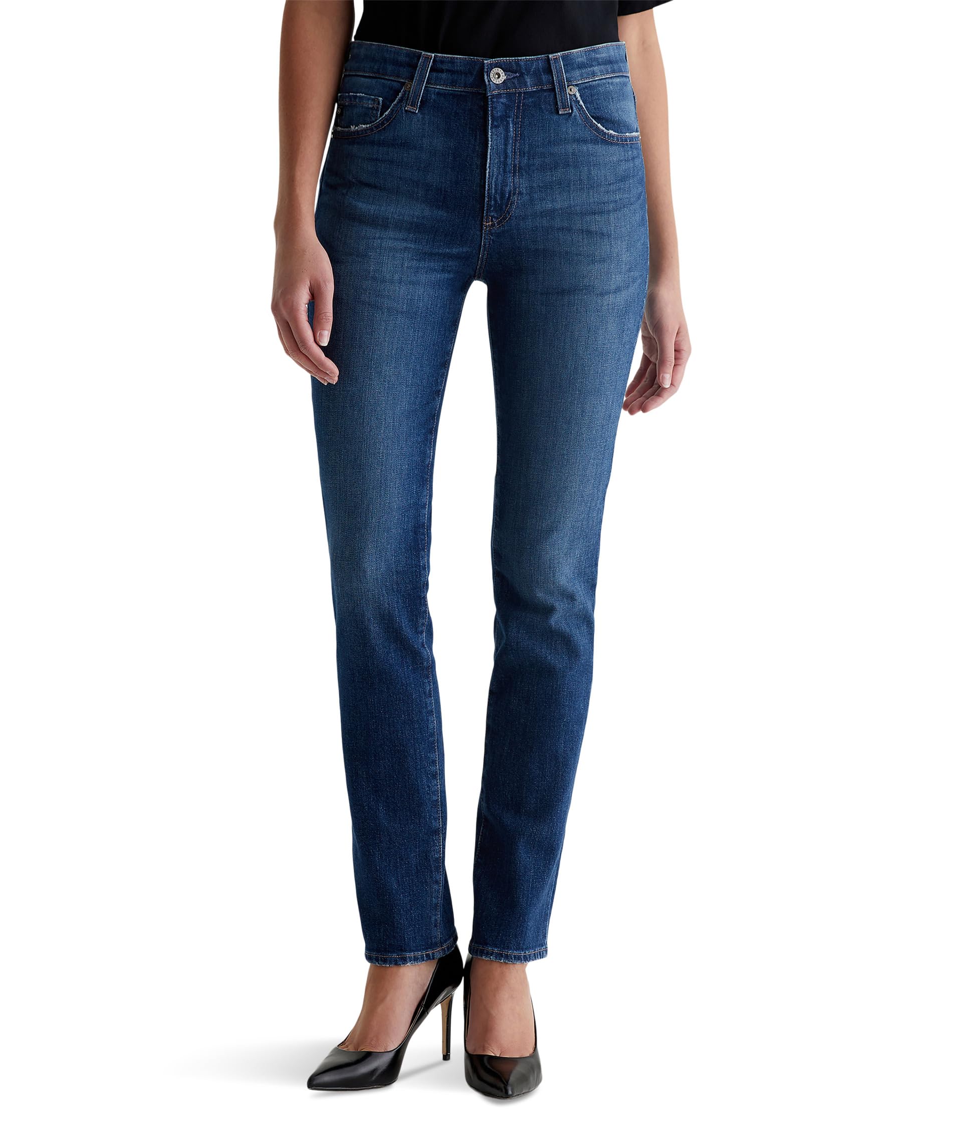 Mari Mid-Rise Slim Straight Jeans in Mykonos