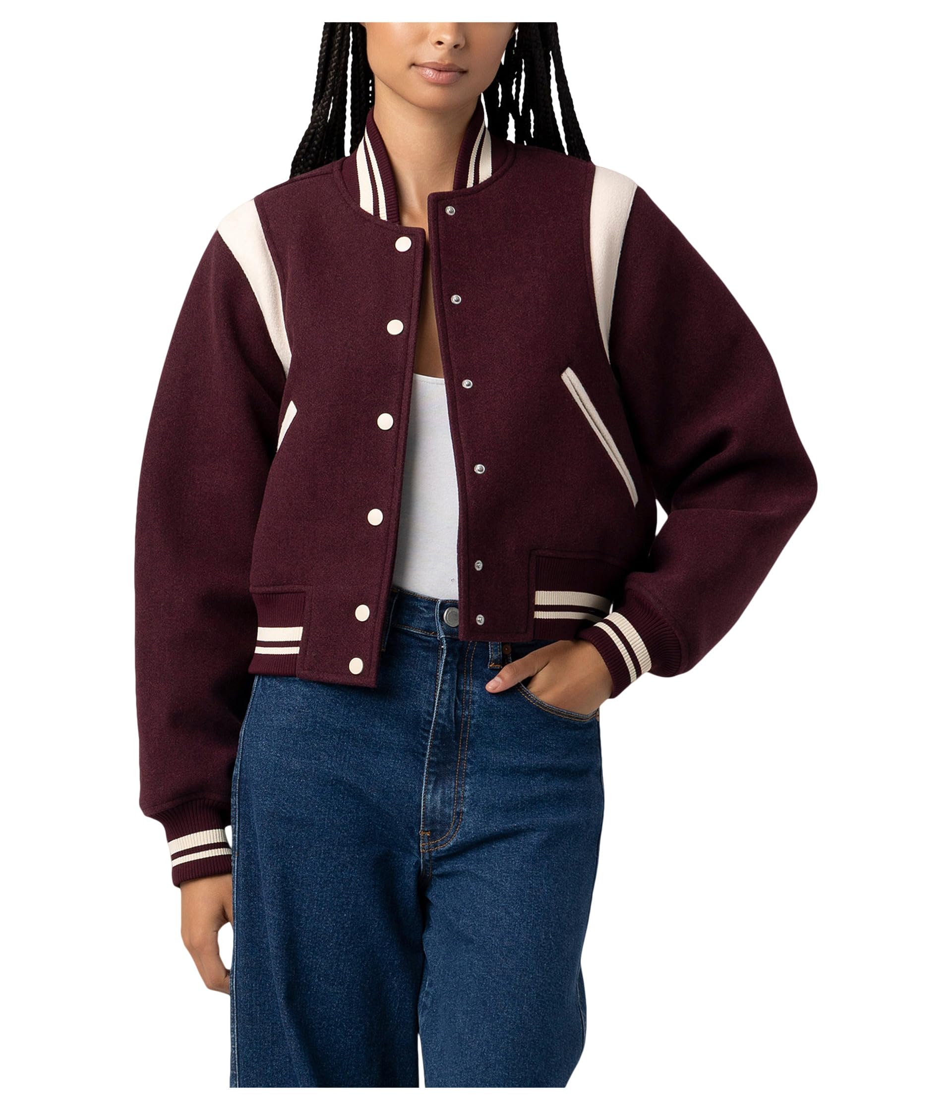 Woven Varsity Bomber Jacket