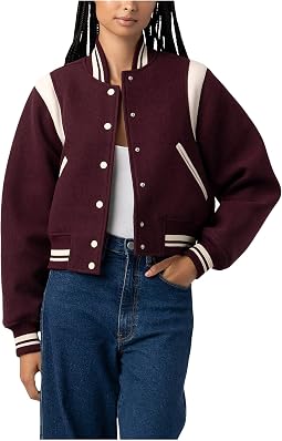 Woven Varsity Bomber Jacket