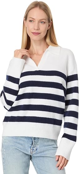 Свитер Michael Stars Finley Johnny Collar Stripe