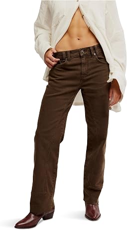 Free People брюки Risk Taker Mid-Rise Straight