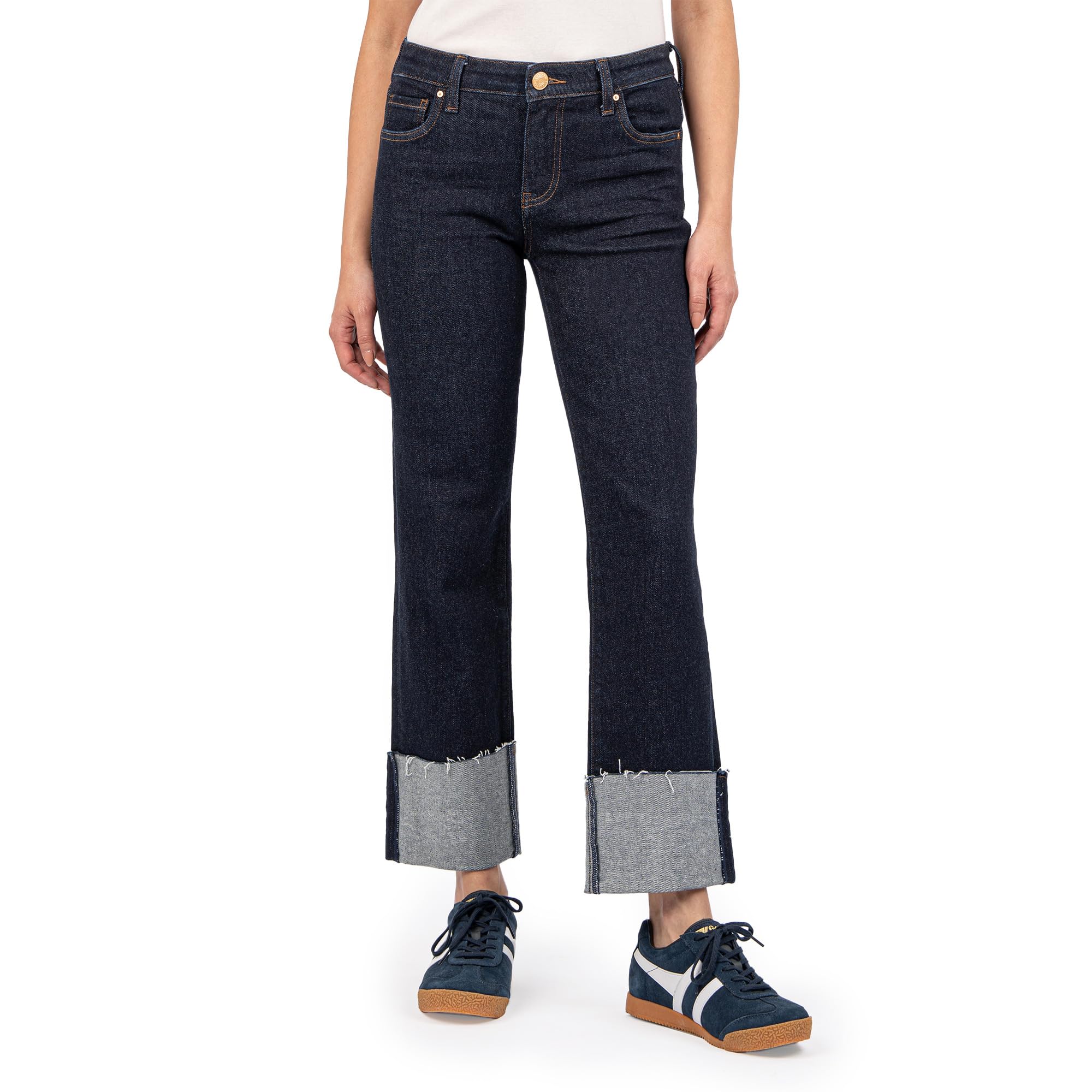 Fay High Rise Fab Ab Straight Leg-Roll Up Raw Hem