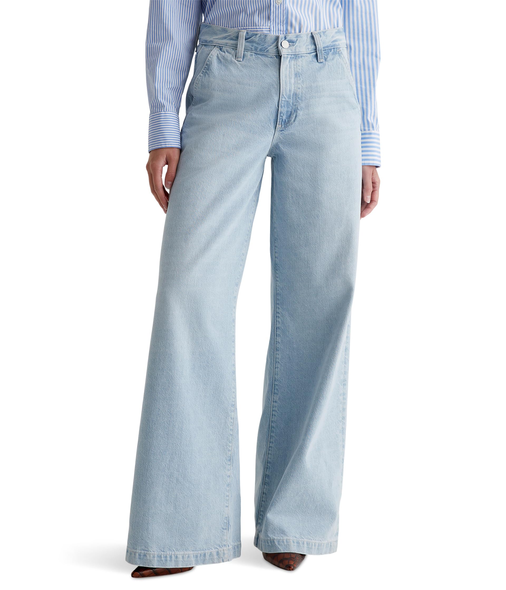 Stella Mid-Rise Wide Leg Palazzo Jeans in Idol