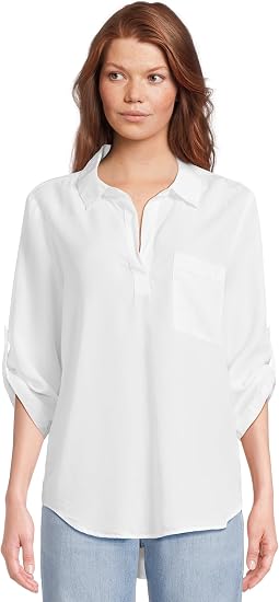 Roll Tab Sleeve Patch Pocket Tunic