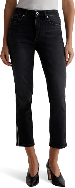 Женские джинсы Mari Mid-Rise Slim Straight Crop в цвете Elixir