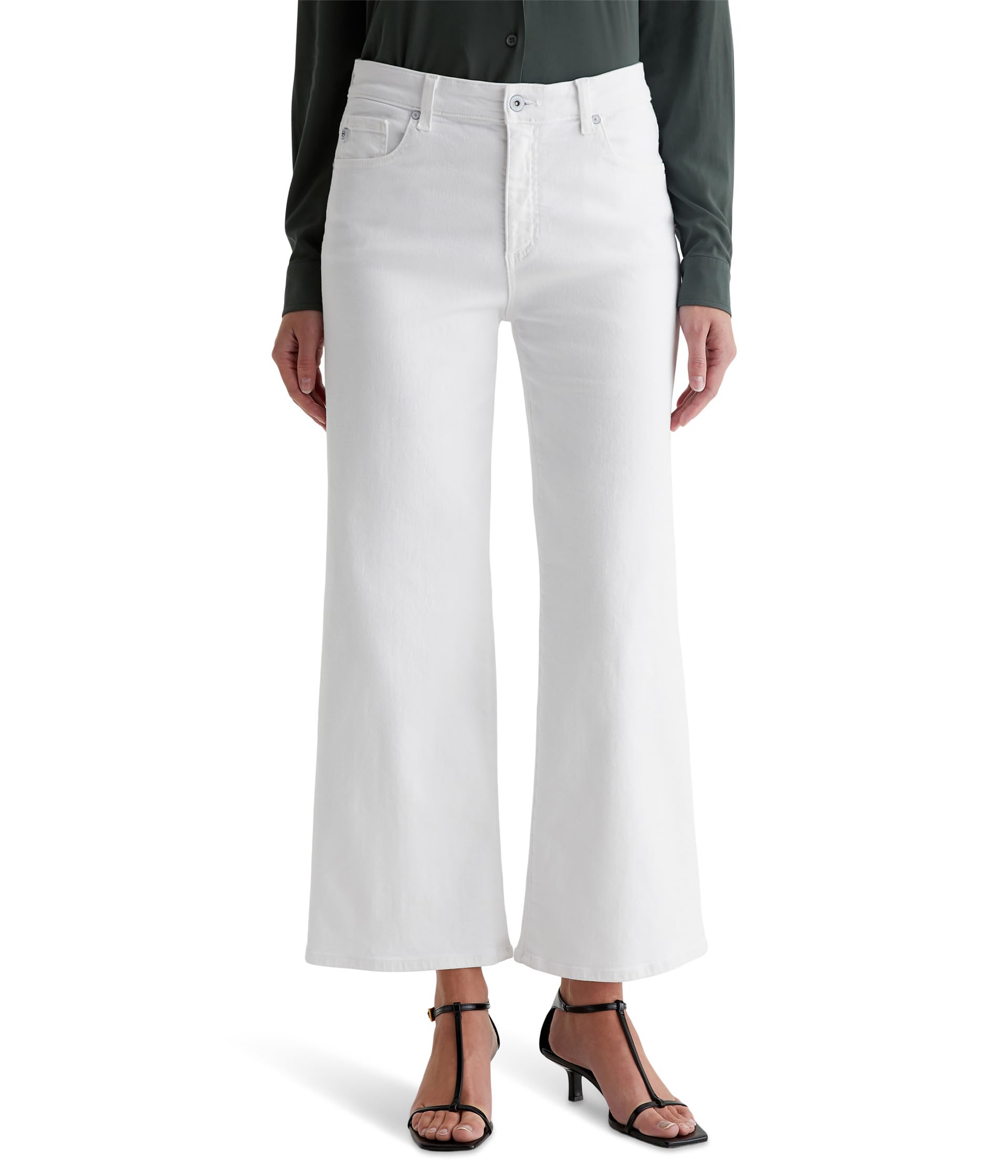Saige Mid-Rise Wide Leg Jeans in Gallery White