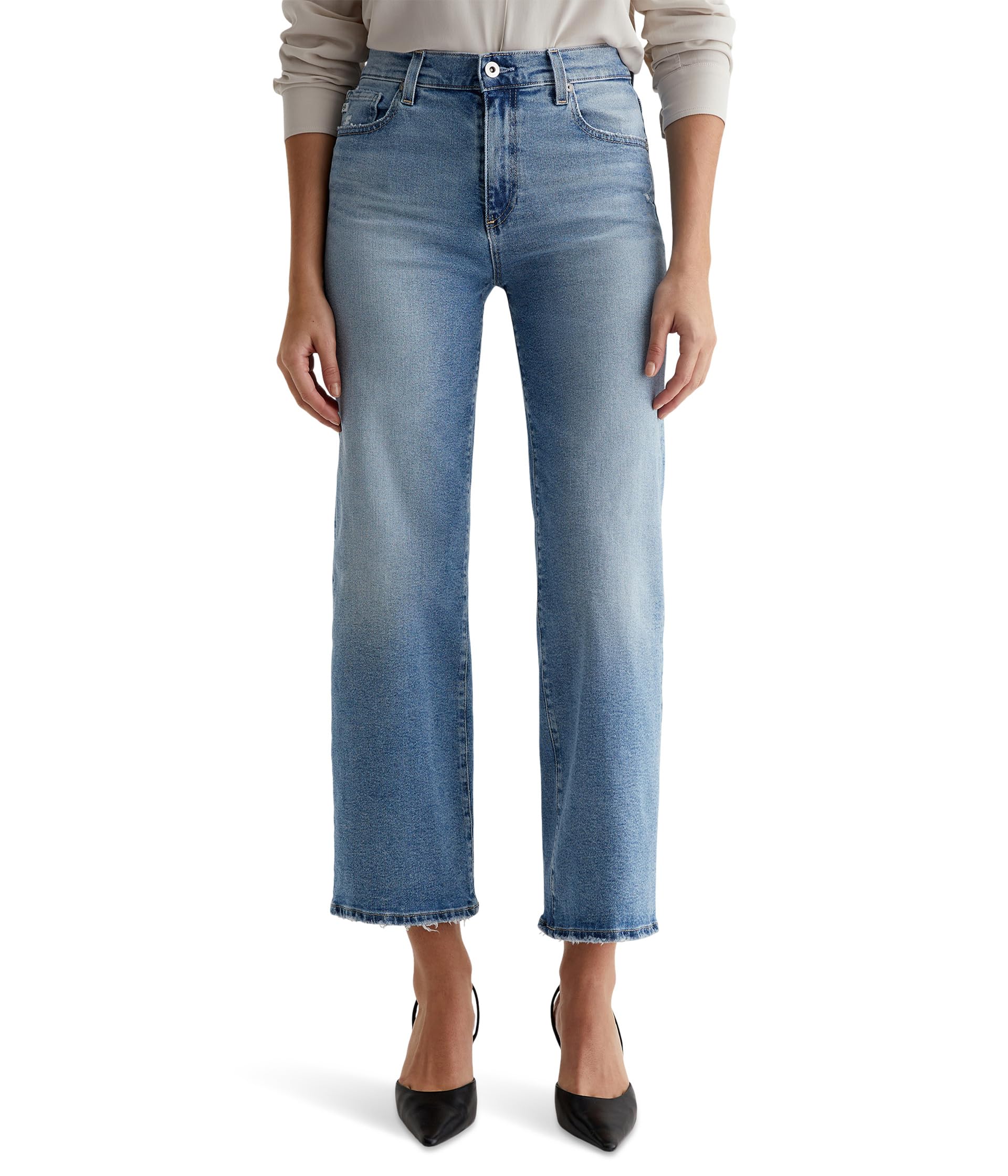 Saige Mid-Rise Wide Leg Jeans in Momento