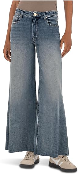 Джинсы Ryan High Rise Fab Ab Super Wide Leg Raw Hem Женские