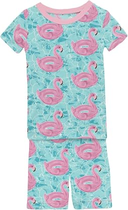Print Short Sleeve Pajama Set with Shorts (Toddler/Little Kids/Big Kids)