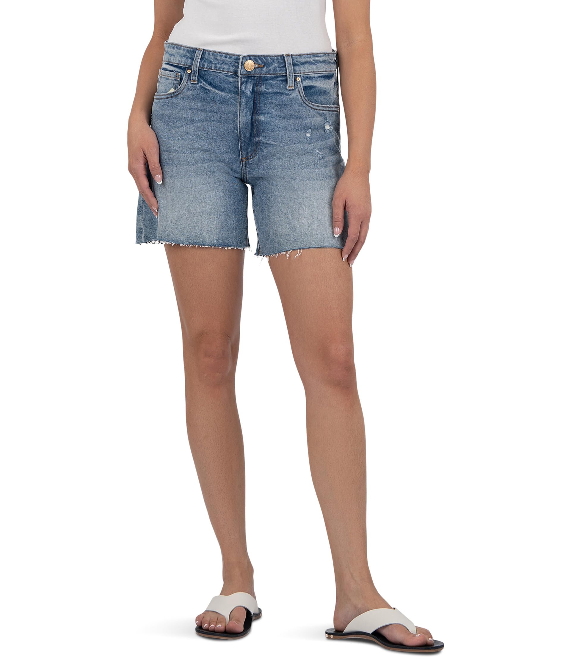 Hailey High-Rise Shorts with Raw Hem