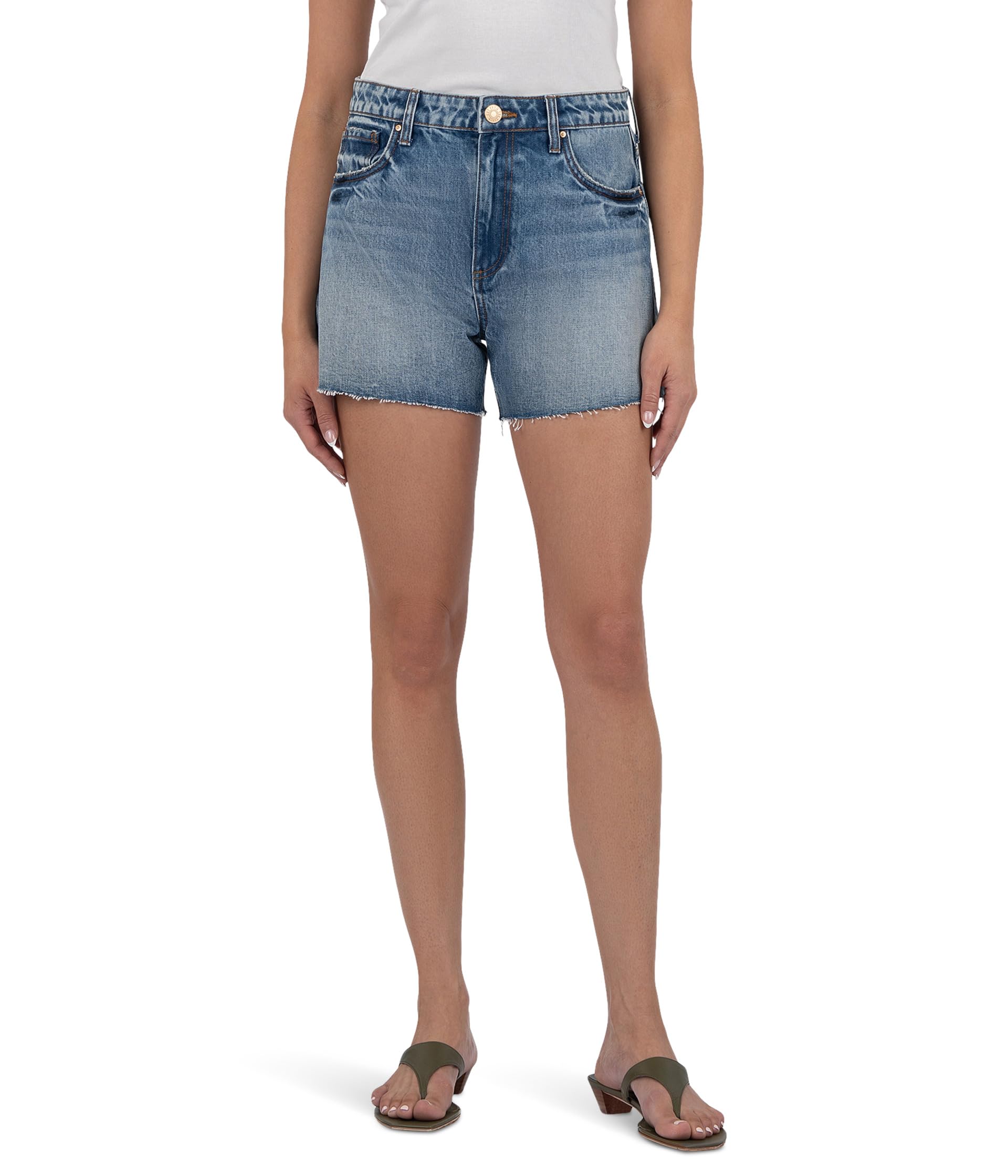 Taylor High Rise Shorts with 5 Pockets with Raw Hem