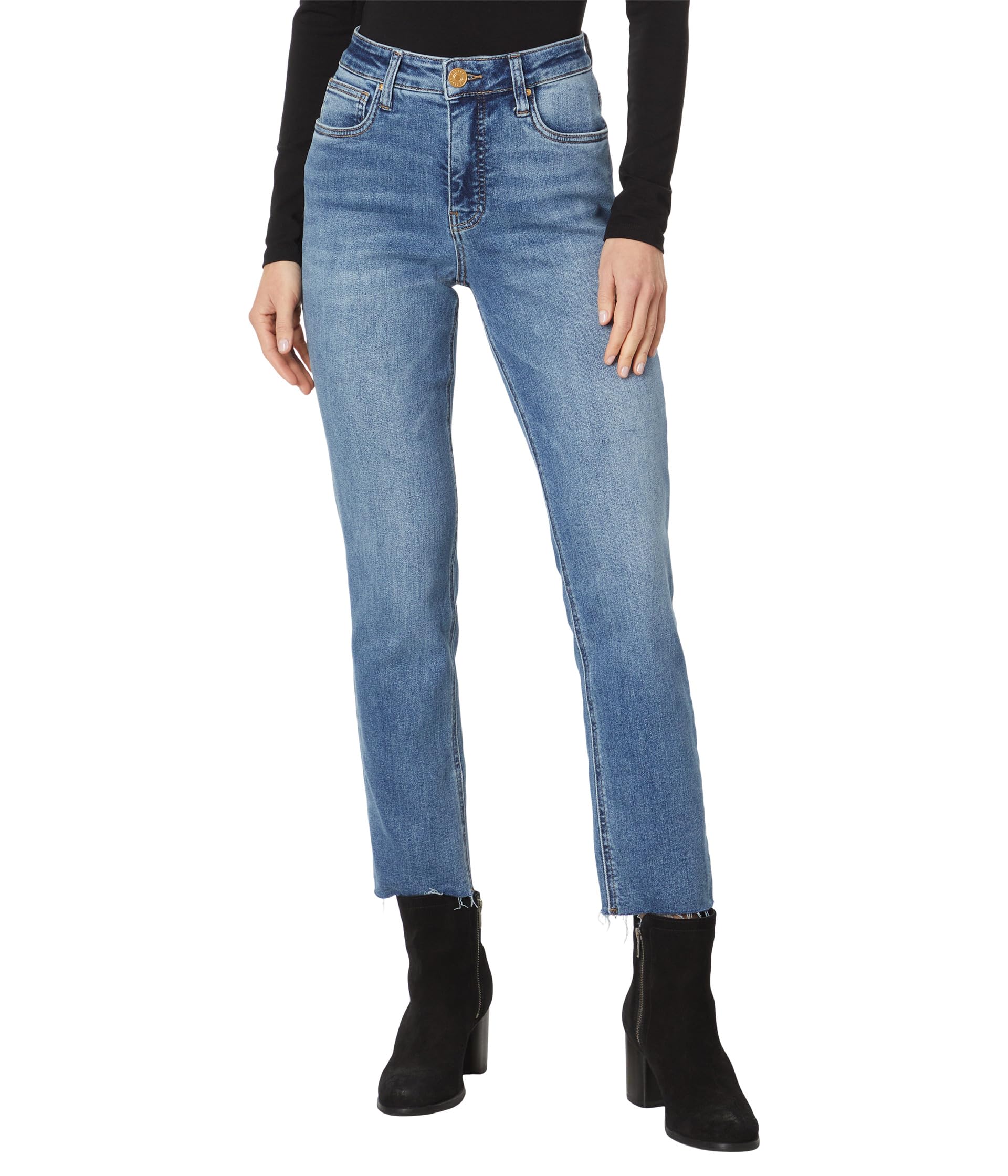 Rachael High Rise Fab Ab Mom Raw Hem Long Inseam