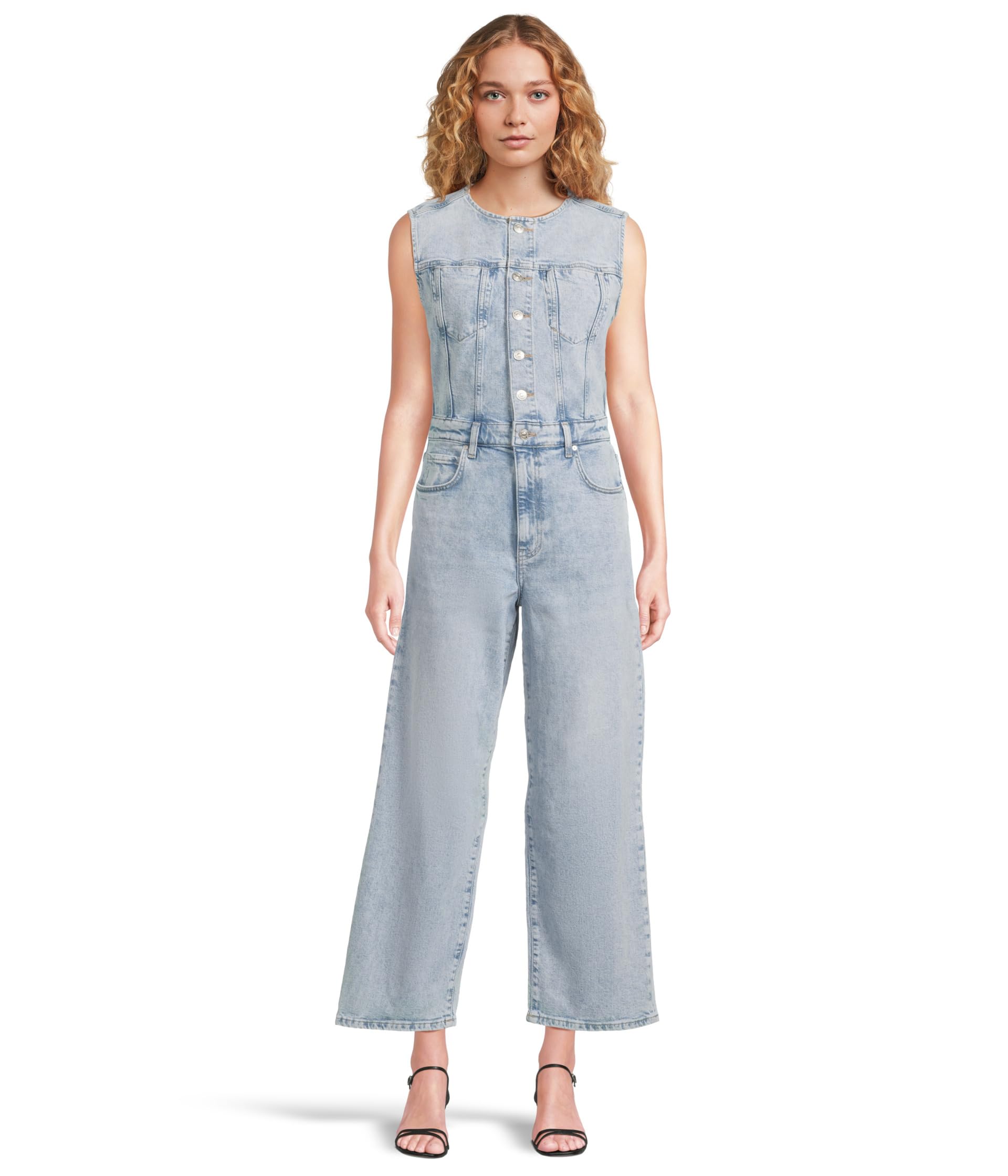 Cirie Ankle Denim Jumpsuit in Mezza