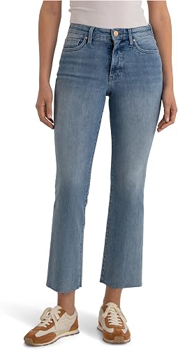 Kelsey High Rise Fab Ab Ankle Flare With Raw Hem