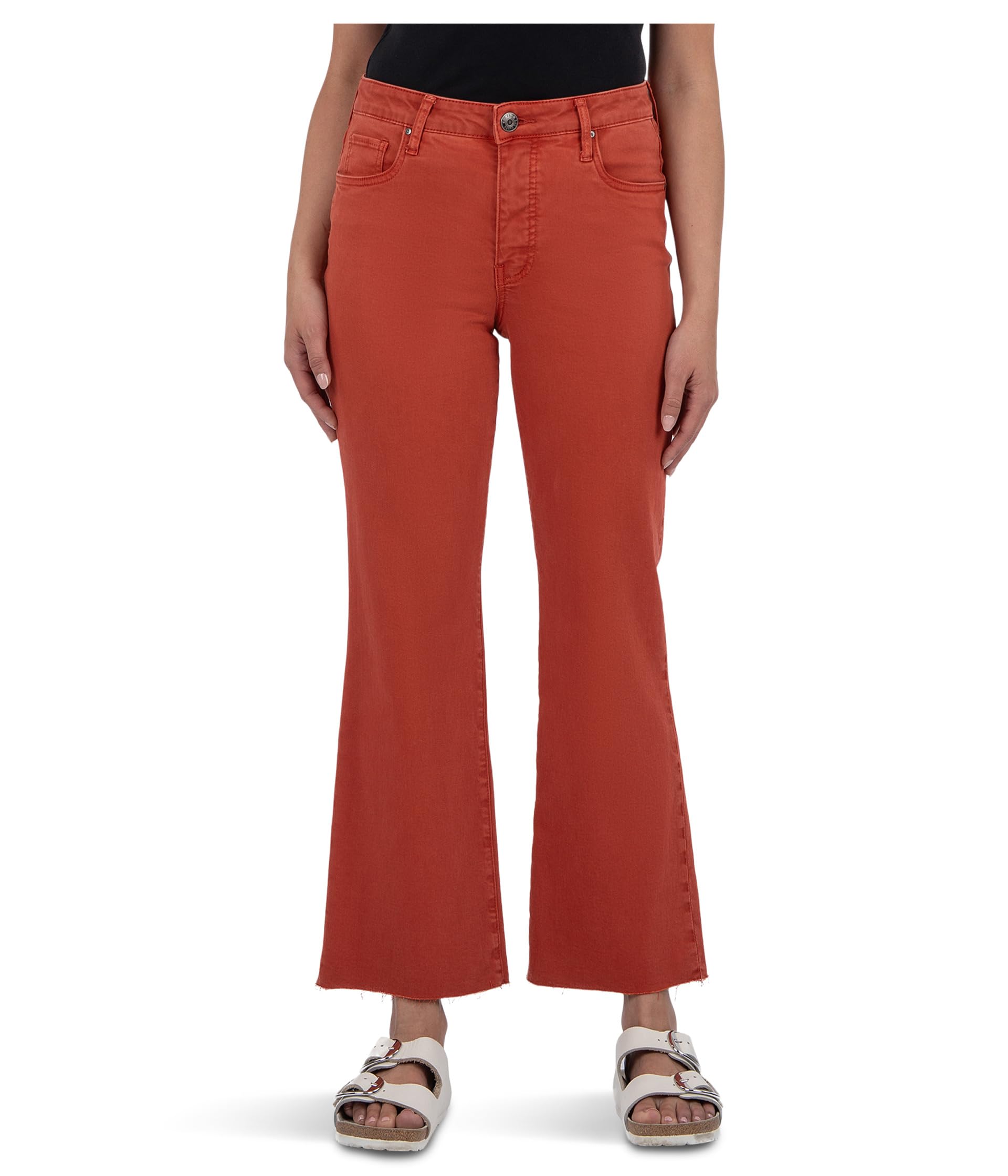KUT from the Kloth Джинсы Kelsey High Rise Fab Ab Ankle Flare With Raw Hem Женские