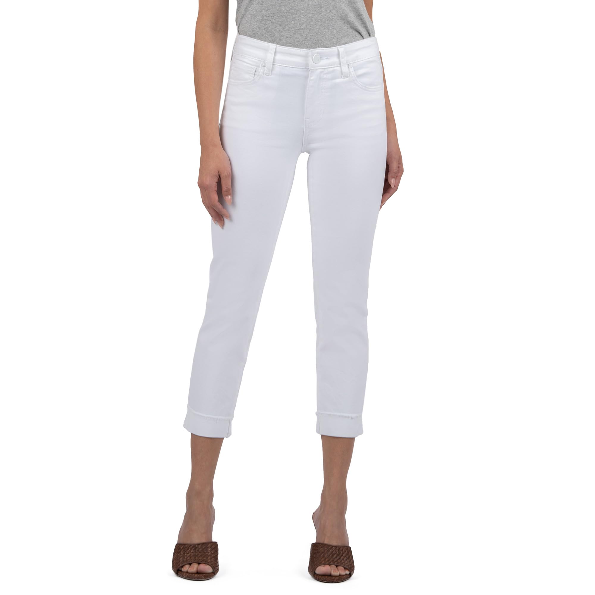 Джинсы Petite Amy Crop Straight Leg в цвете White Noise