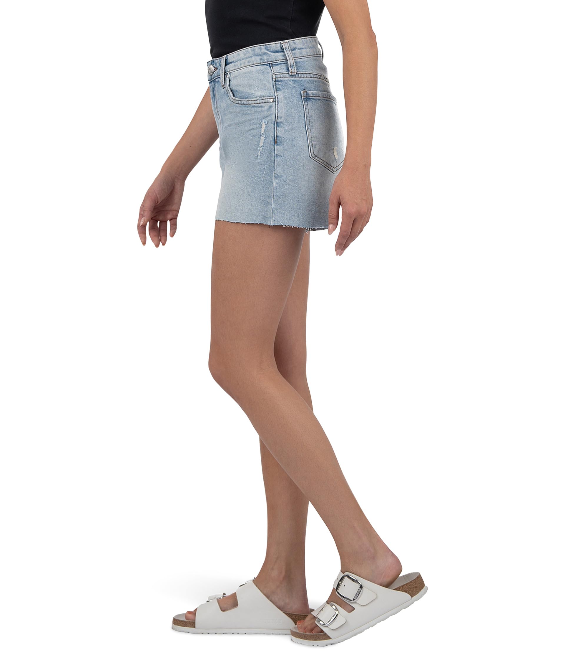 Jane High-Rise Long Shorts With Raw Hem