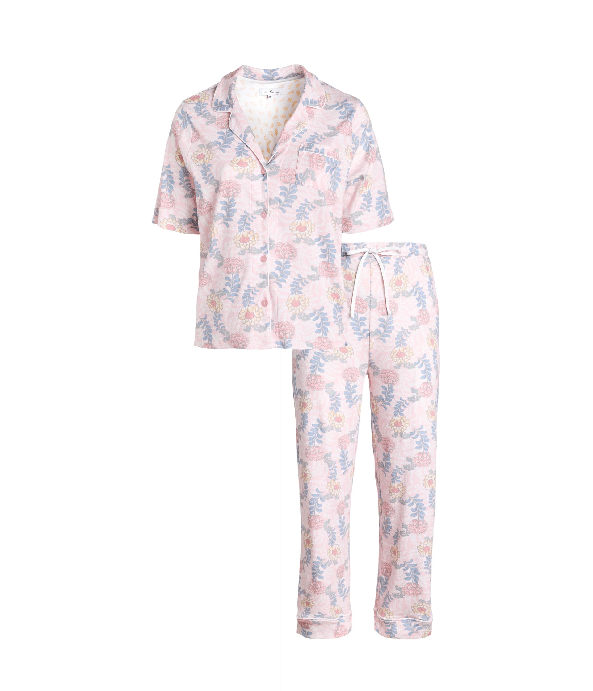 Plus Size Rose Gardens Notch Collar Girlfriend Pajama Set