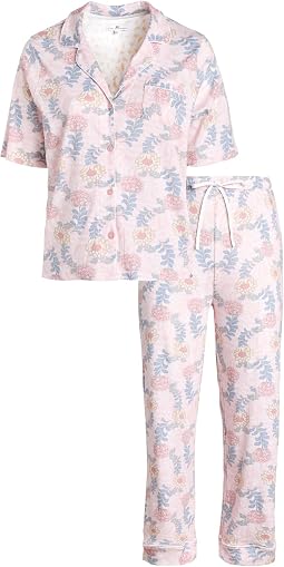Plus Size Rose Gardens Notch Collar Girlfriend Pajama Set
