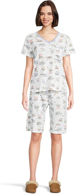Комплект из футболки и шорт Karen Neuburger Novelty Short Sleeve Tee and Bermuda Short Set