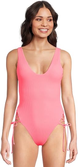 Modern Edge Rib Sophie Lace Up One Piece