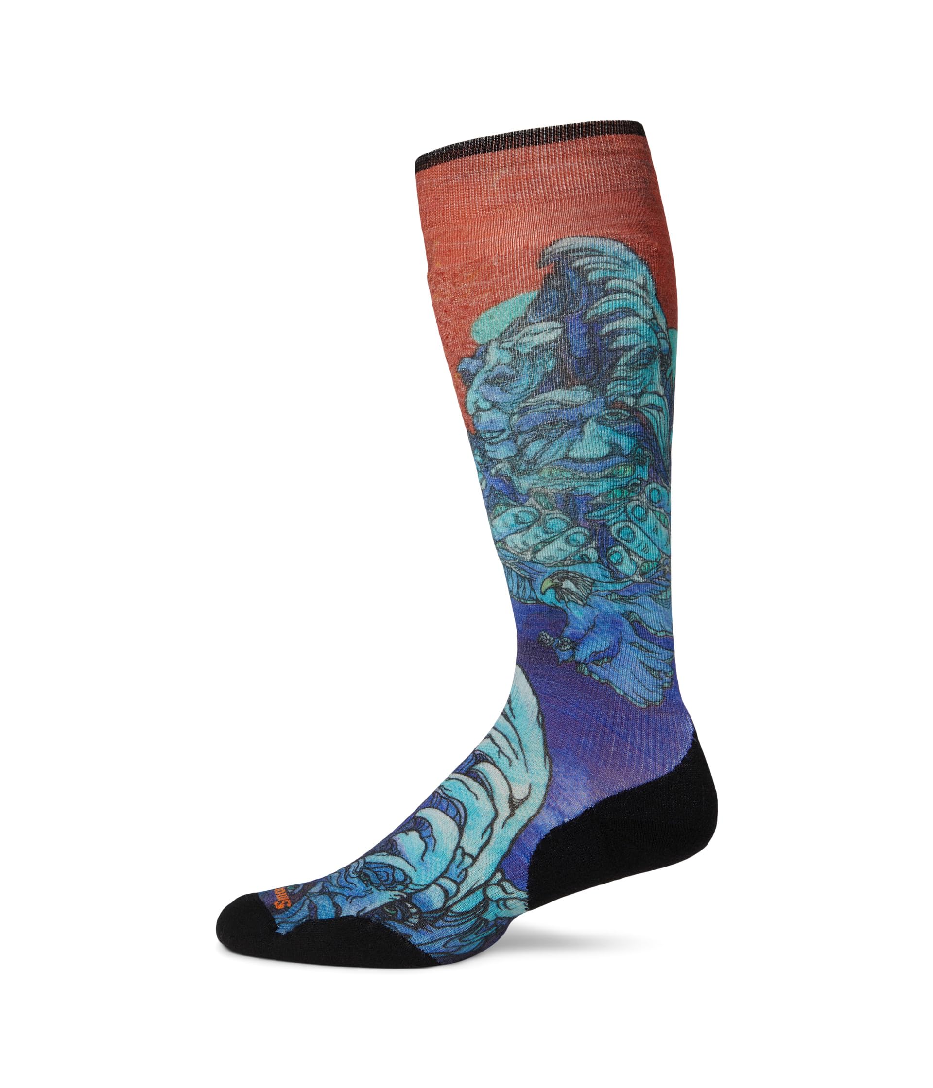 Ski Targeted Cushion Winter Haze Print Over The Calf Socks