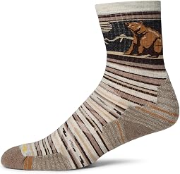 Hike Targeted Cushion Bear Stripe Mid Crew Socks