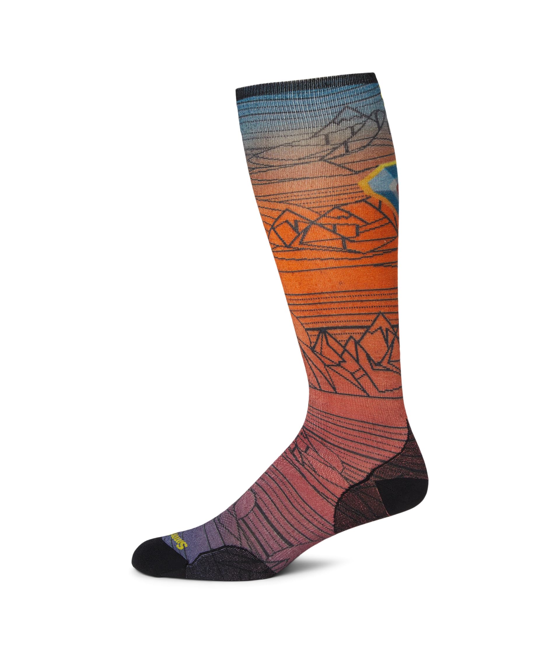 Ski Zero Cushion Geo Peaks Print Over The Calf Socks