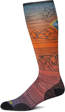 Ski Zero Cushion Geo Peaks Print Over The Calf Socks
