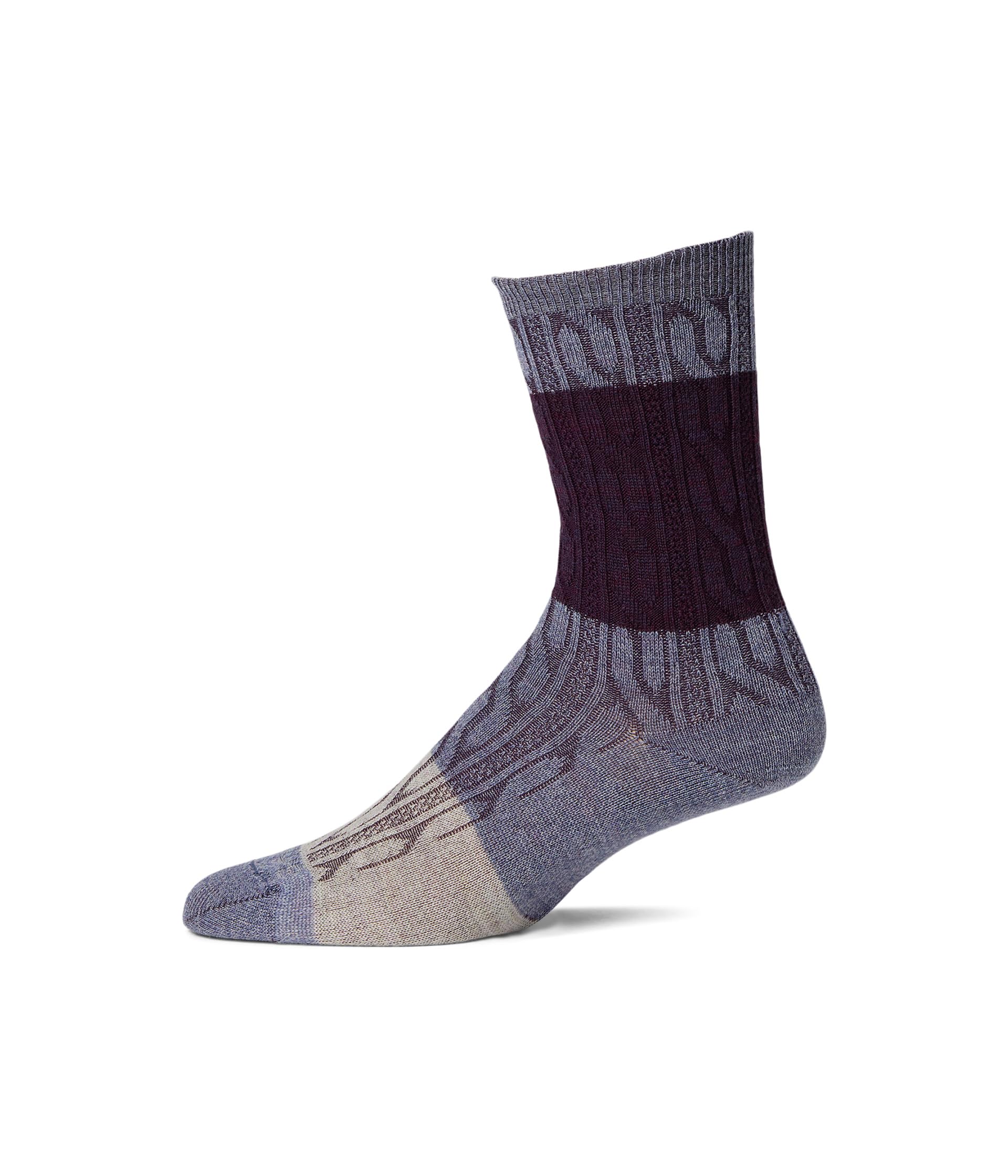 Everyday Color Block Cable Crew Socks