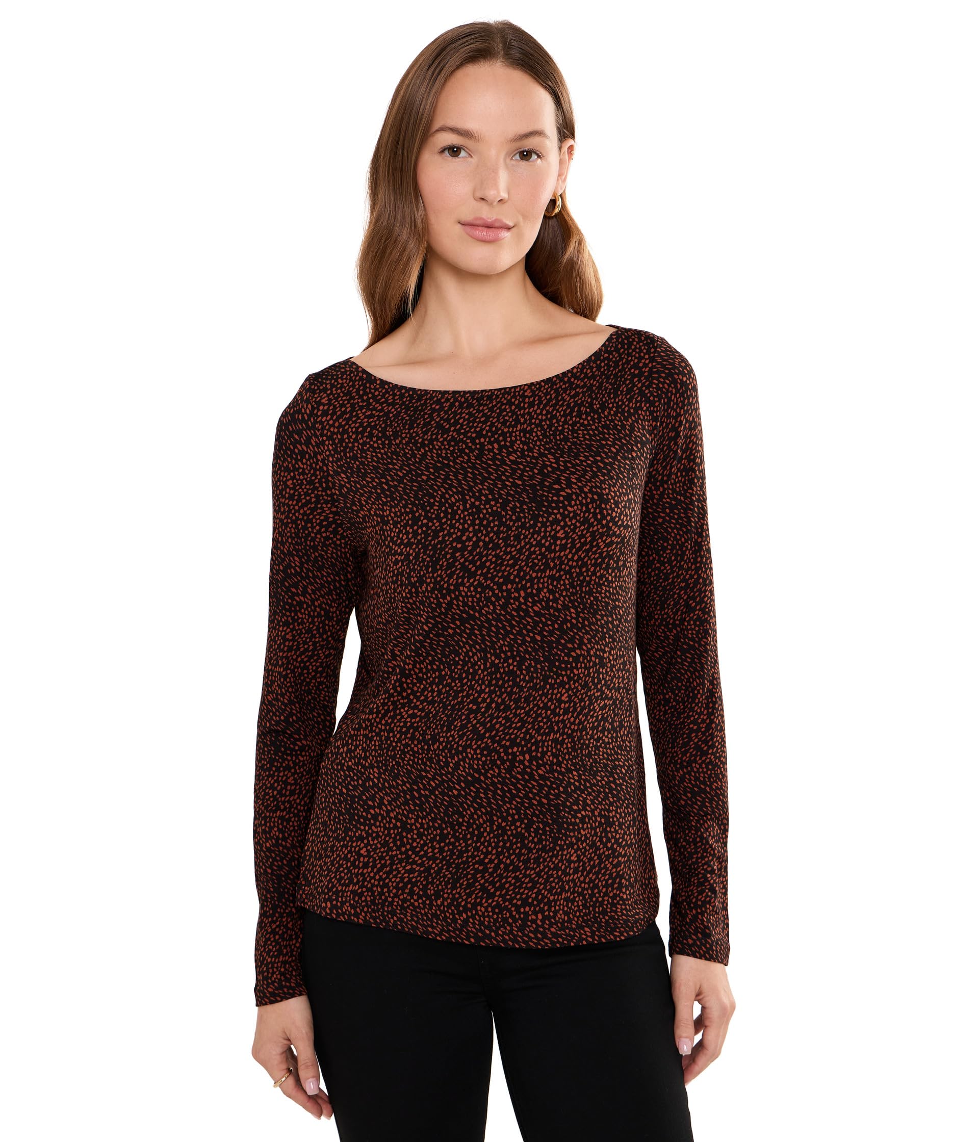 Long Sleeve Boatneck Knit Top