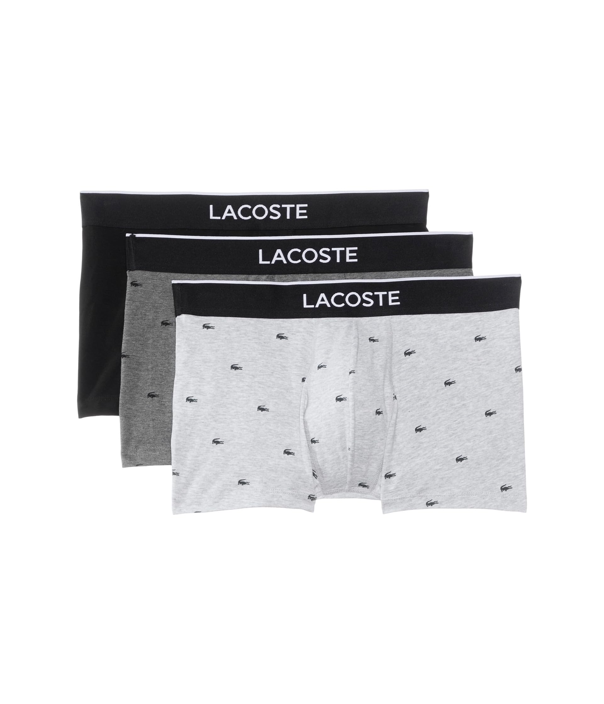 Cotton Stretch Mini Croc Print Trunks 3-pack