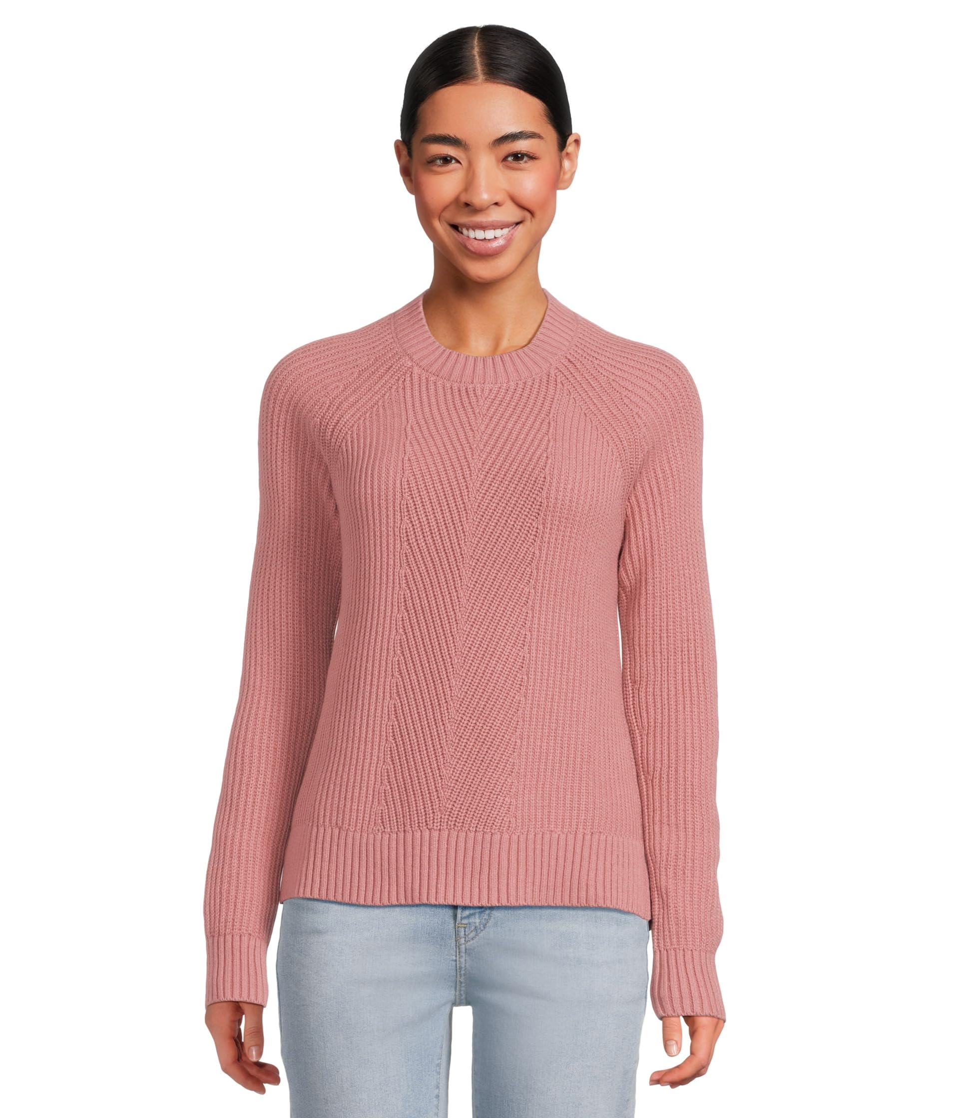 Mariner Shaker Mixed-Stitch Sweater Crewneck