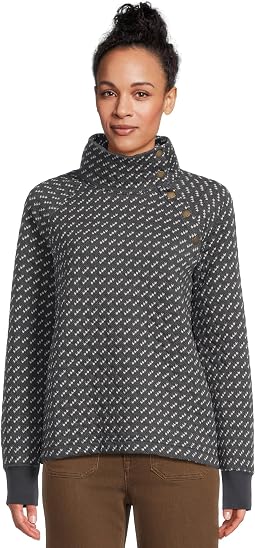 Толстовка-пуловер Quilted Sweatshirt с пуговицами и принтом