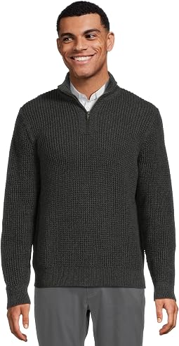 Organic Cotton Waffle Sweater 1/4 Zip