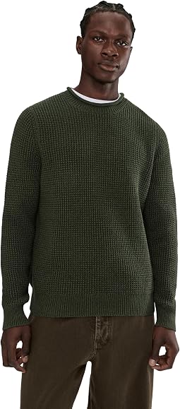 Organic Cotton Waffle Sweater Rollneck Crew