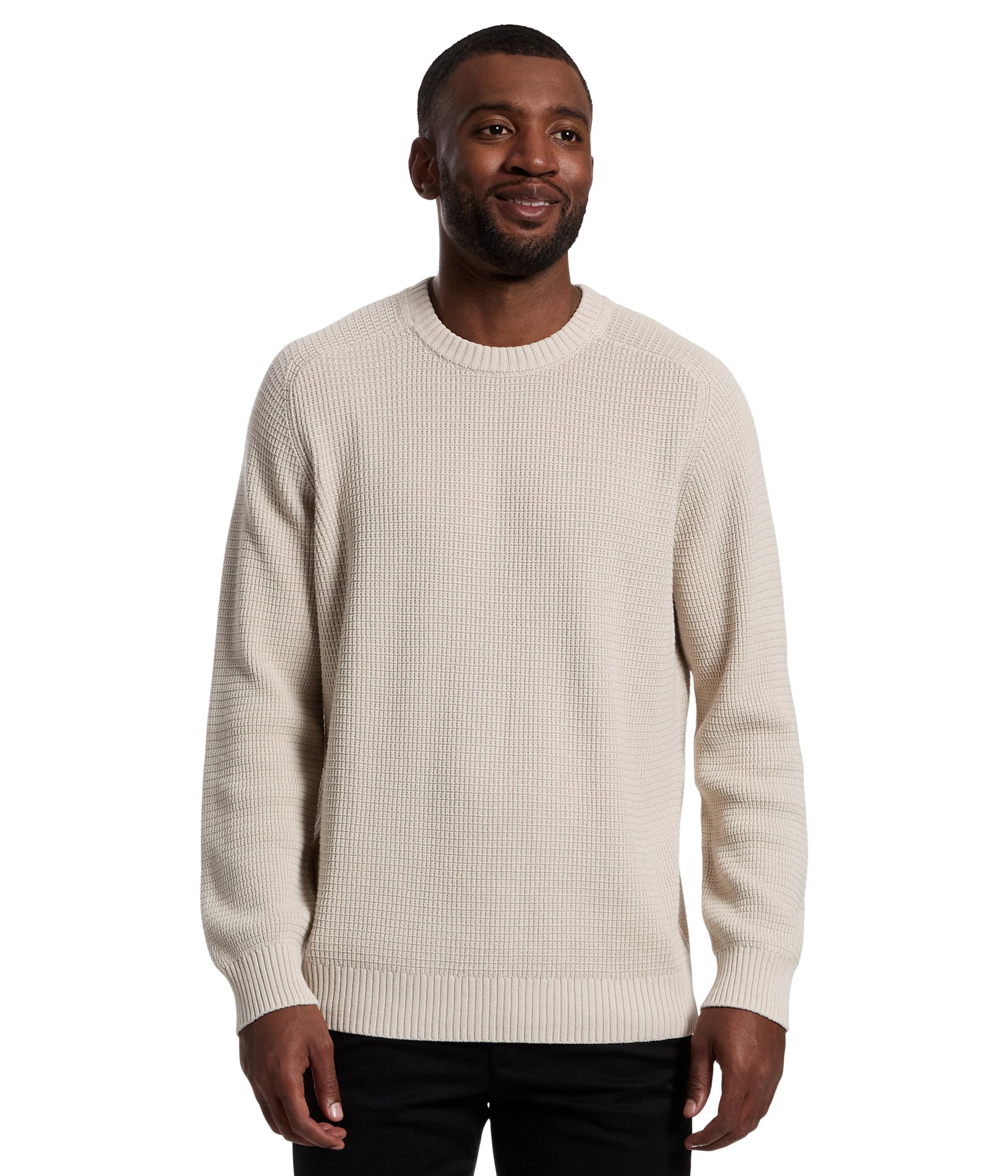 Textured Washed Cotton Sweaters Crewneck