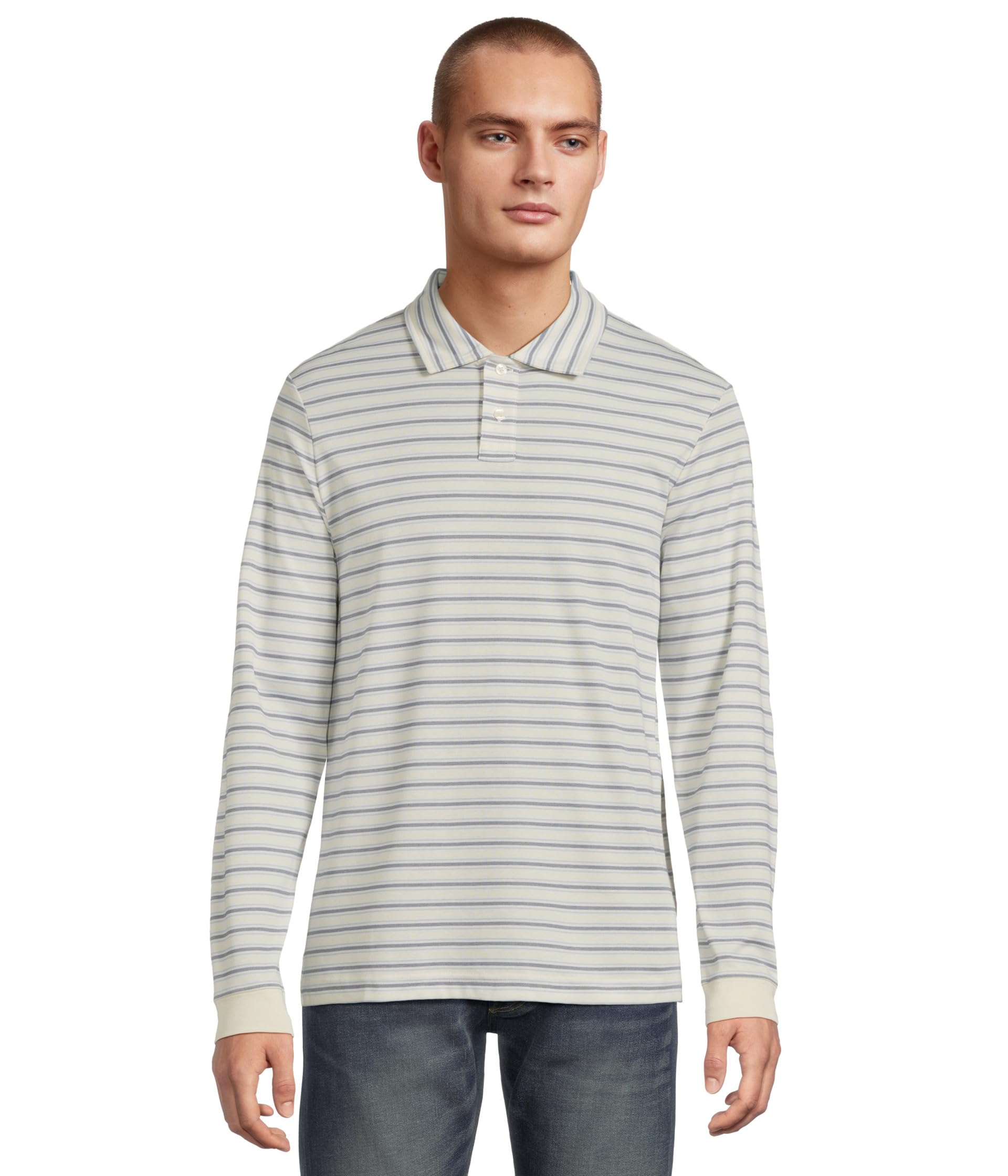 Поло с длинным рукавом Comfort Stretch Performance Polo Long-sleeve Slightly Fitted Stripe
