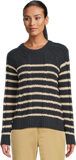 Signature Cotton Fisherman Crewneck Sweater Stripe