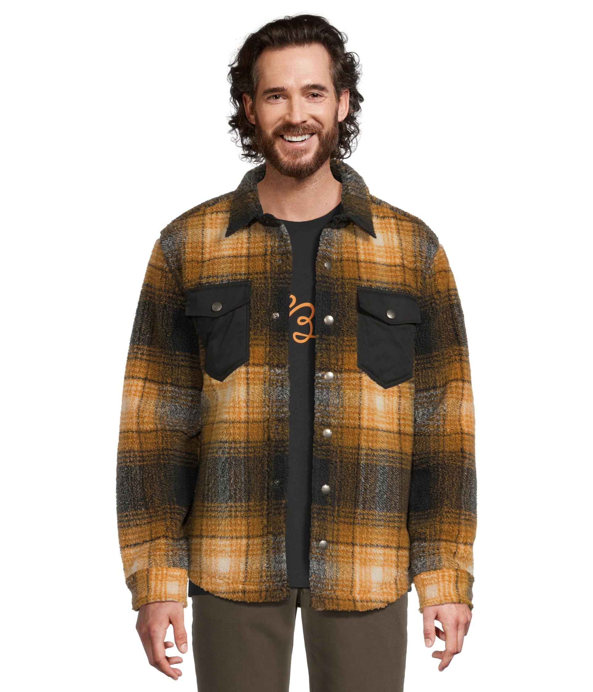 Signature Mixed Media Fleece Jacket Plaid