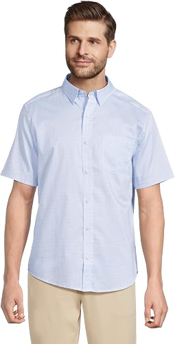 Short Sleeve Airplane Grid Print Shirt
