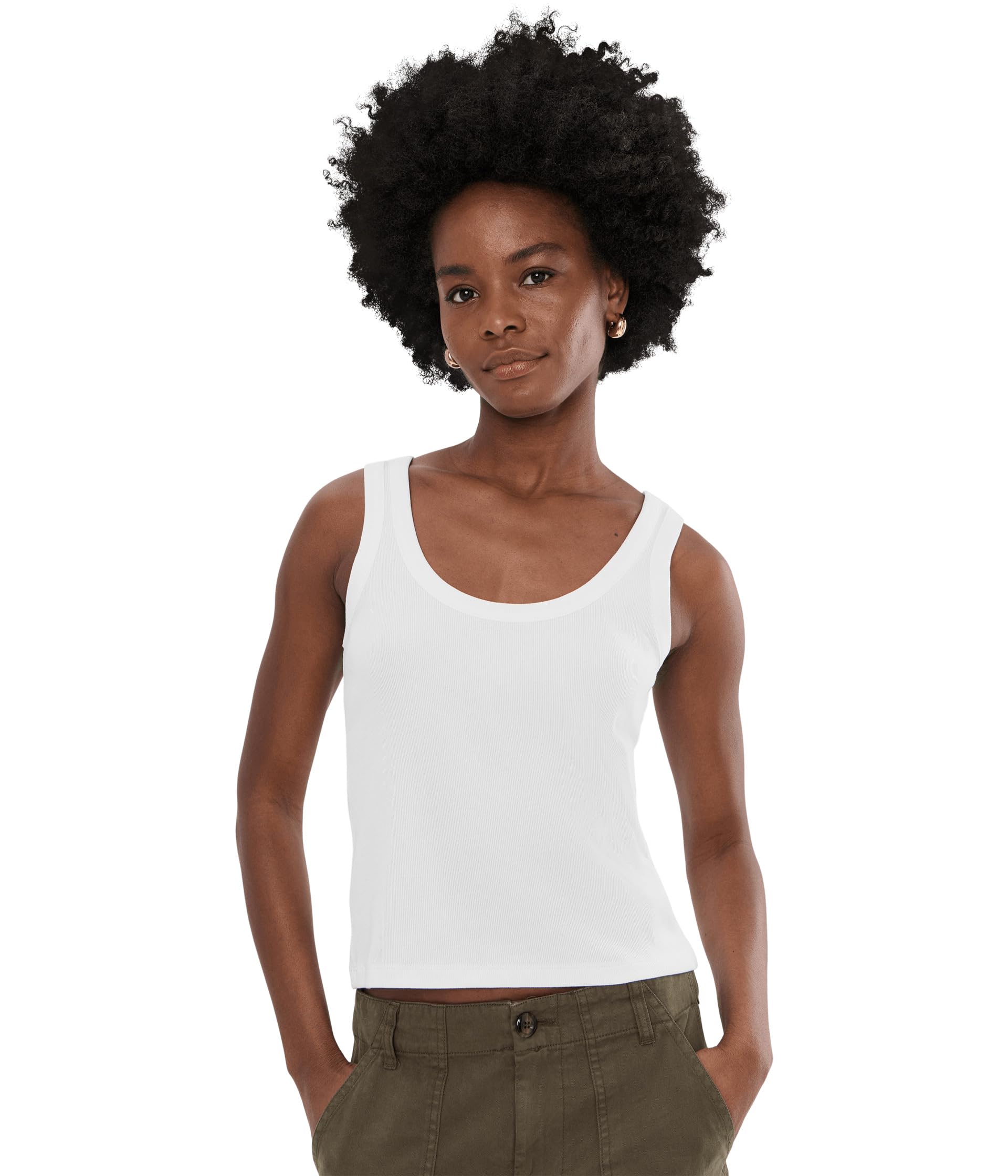 (Re)Generative Cotton Ribbed Scoop Neck Tank