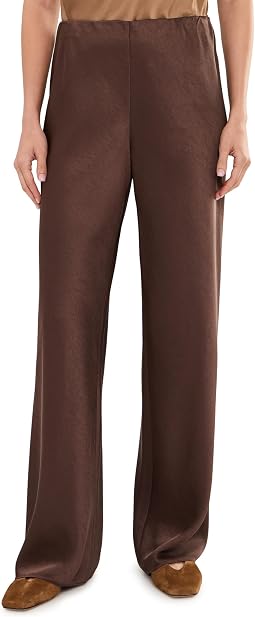 High-Waist Fluid Satin Bias Pants